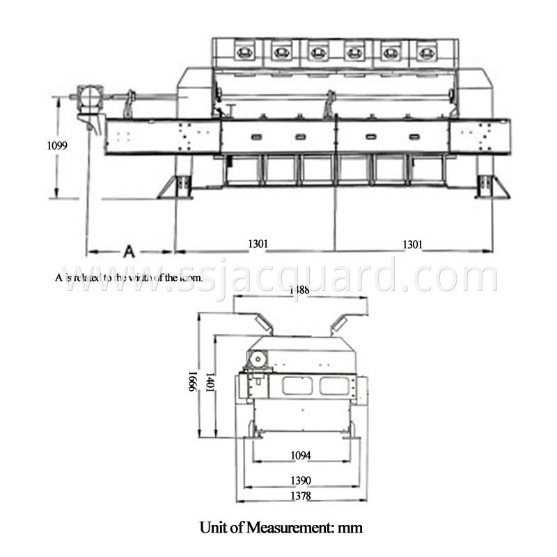 Blind Curtain Fabric Jacquard Power Loom 5376 Hooks Chain Type Size Parameter